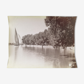 Pascal Sébah (1823-1886) - Photograph, albumen print - Canal Mahmoudieh in Alexandria, Egypt