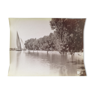 Pascal Sébah (1823-1886) - Photograph, albumen print - Canal Mahmoudieh in Alexandria, Egypt