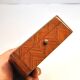 Antique box with marquetry wood, clover decoration, 7 x 11 cm.