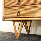 Rattan and bamboo chest of drawers