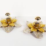 Set of two medium size painted Italian Florentine wall lights