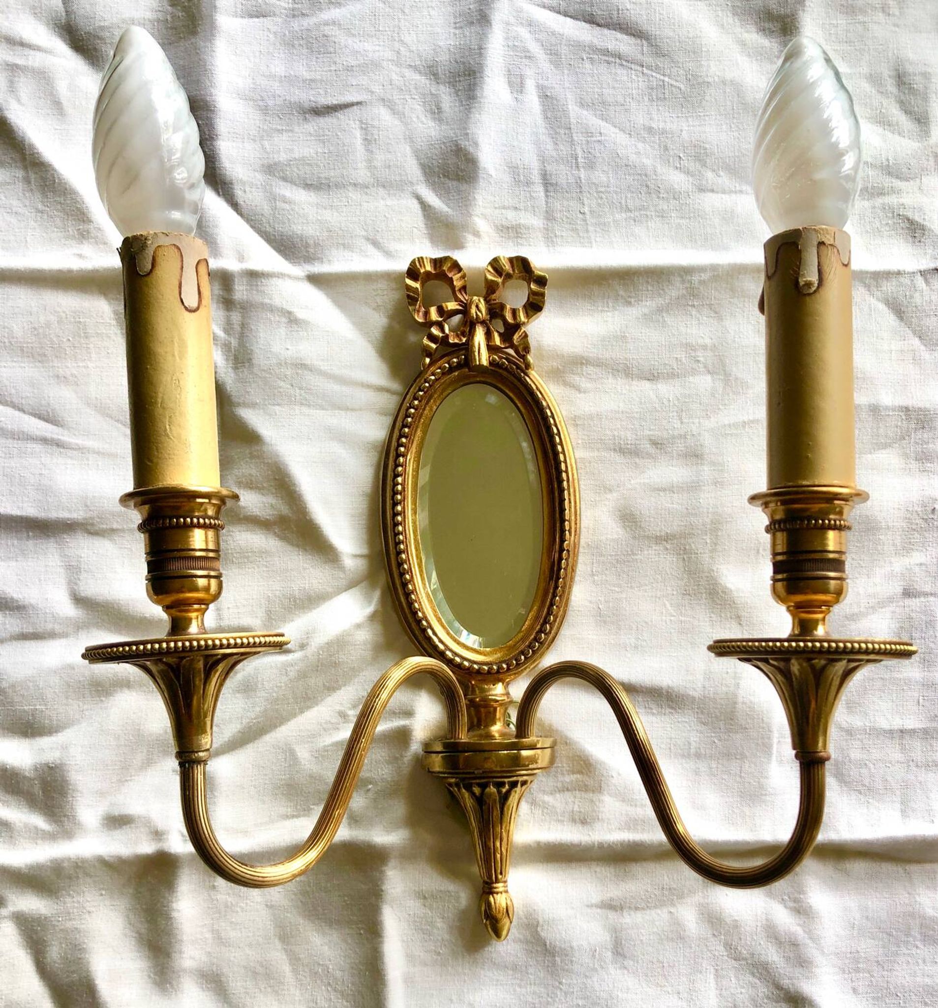 Louis XVI Wall Lamp Lucien Gau Mirror