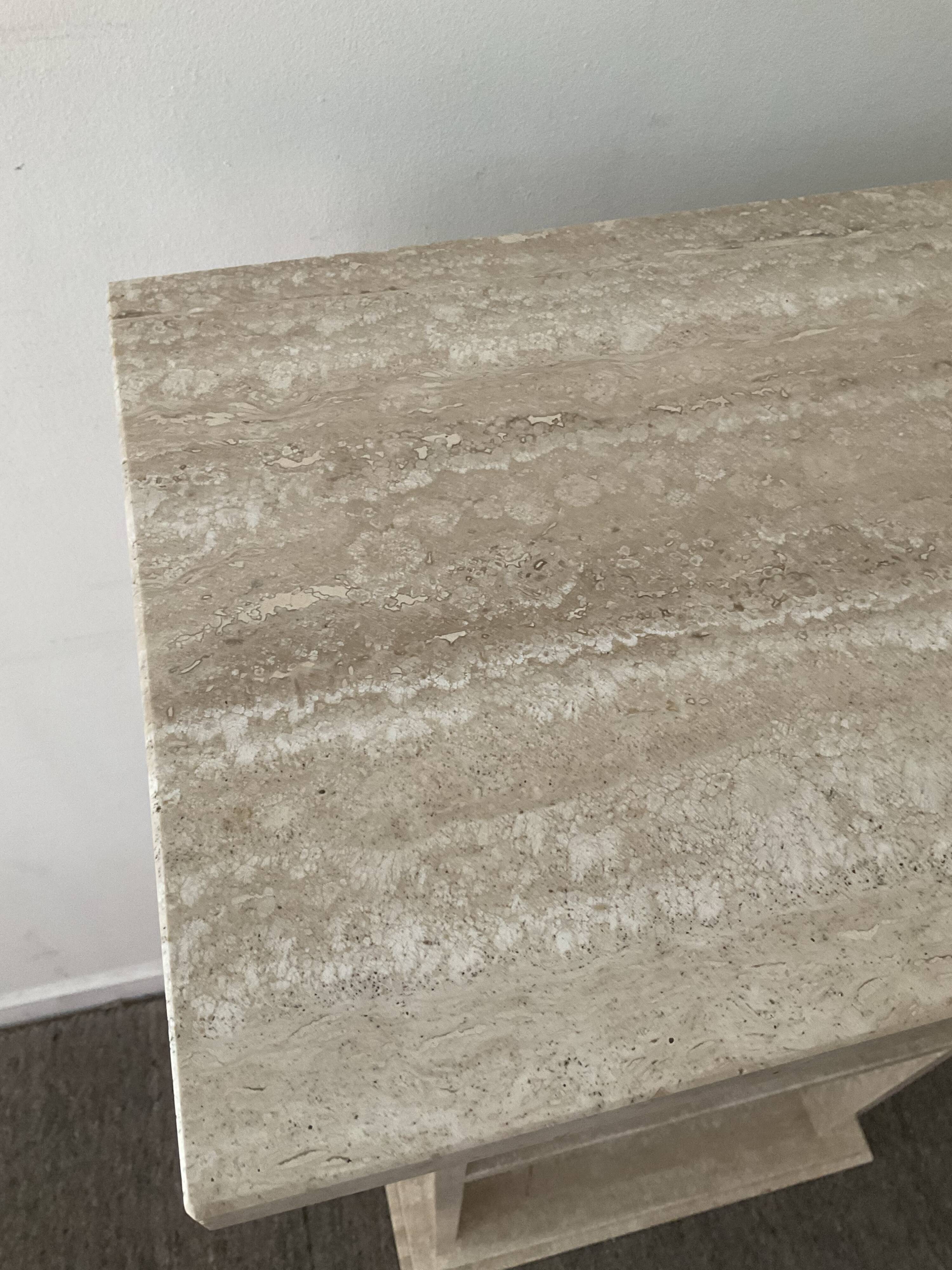 Travertine TV cabinet shelf from the 70s