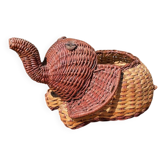 Panière / corbeille en osier en forme d’éléphant (vintage)