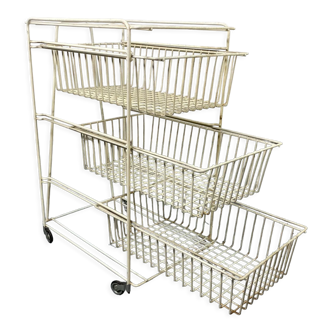 Vintage vegetable locker 3 baskets on wheels