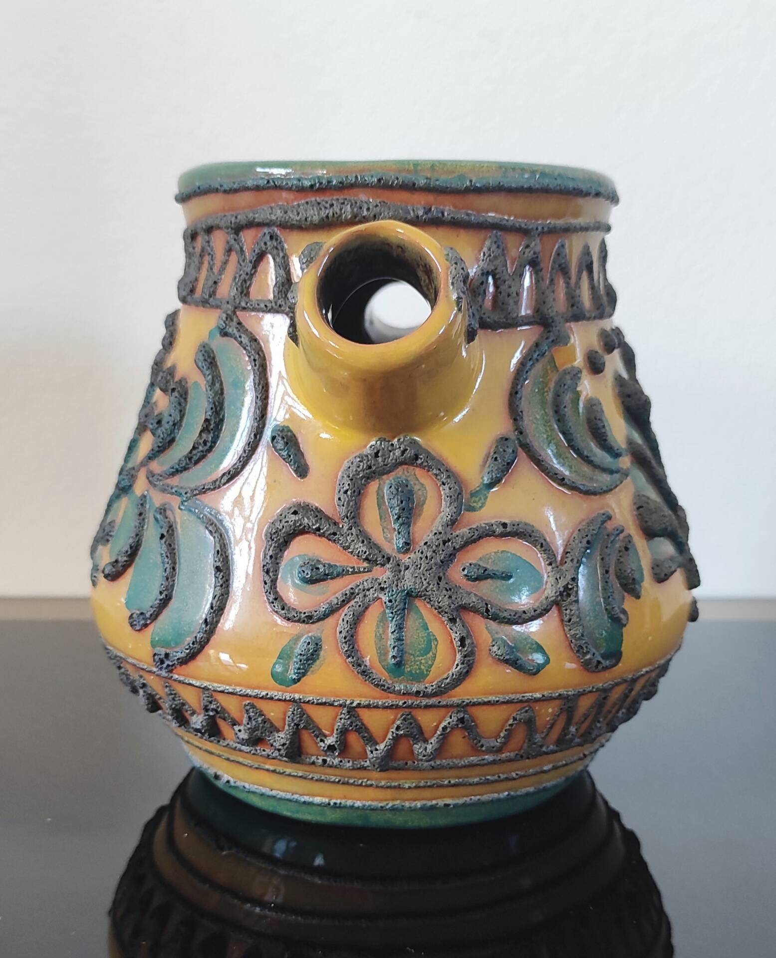 Vintage glazed ceramic vase