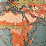 Old lithograph world map of 1951 (large format)