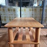 Pine coffee table, with review door, 70s