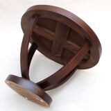 1930 wooden coffee table, double lyre foot