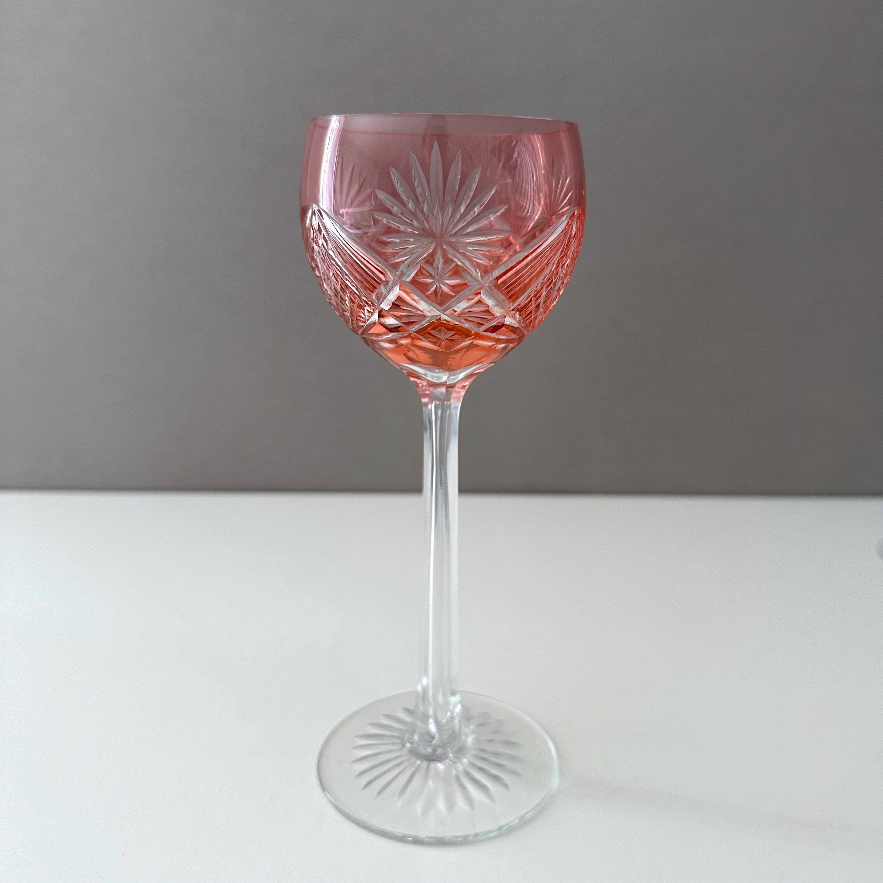 Collection crystal glasses, colored wine glass
