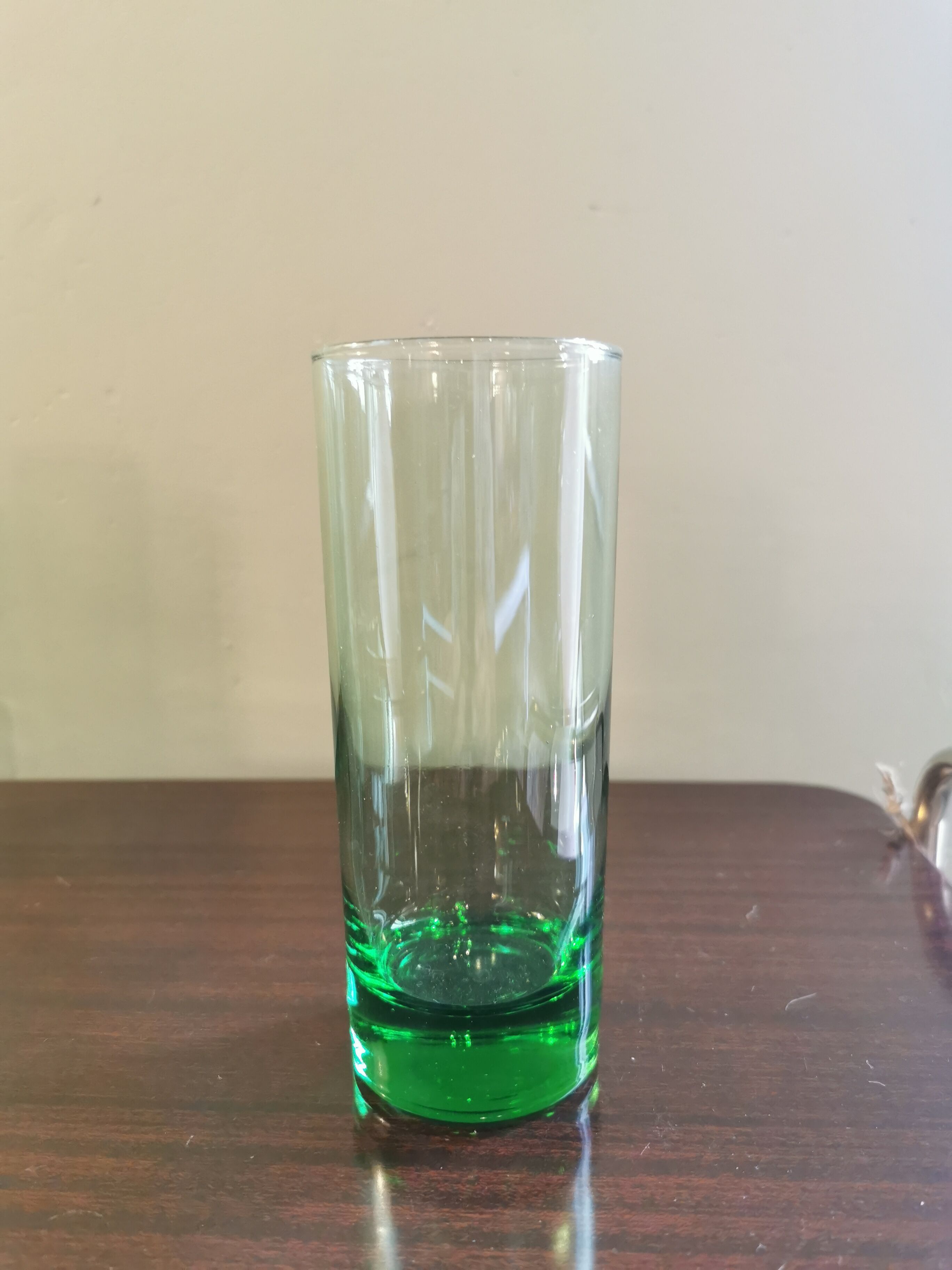 Set of 6 large vintage green glasses