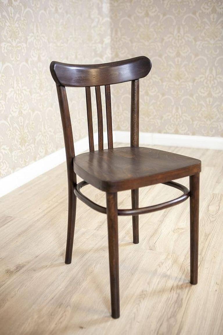 Set of Vintage Brown Beech Chairs, 1950s