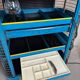 Vintage industrial trolley 'Hazet Assistent' + Rademacher lamp