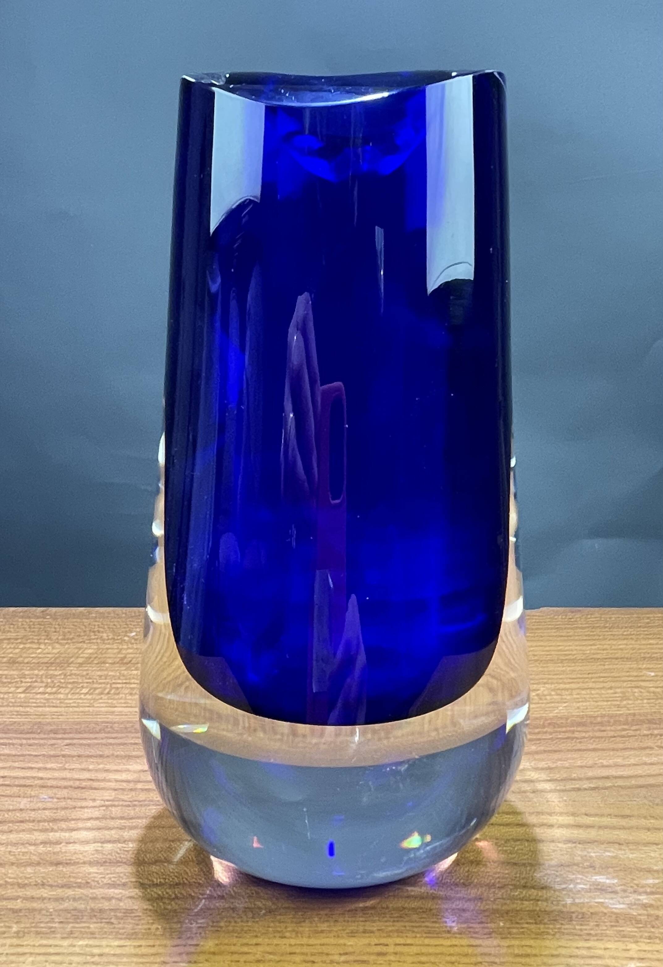Blue glass vase