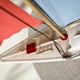 Navigable basin sailboat of the French brand Giraud Sauveur. F39 series, model "Shark 3".
