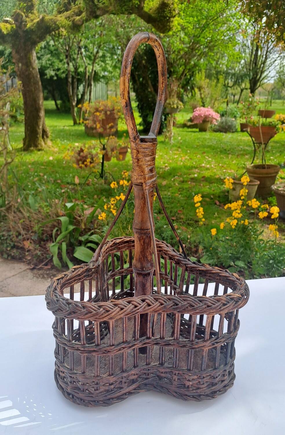 Porte-bouteilles en osier Vintage