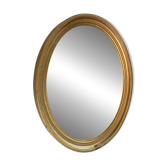 Miroir ovale en bois doré