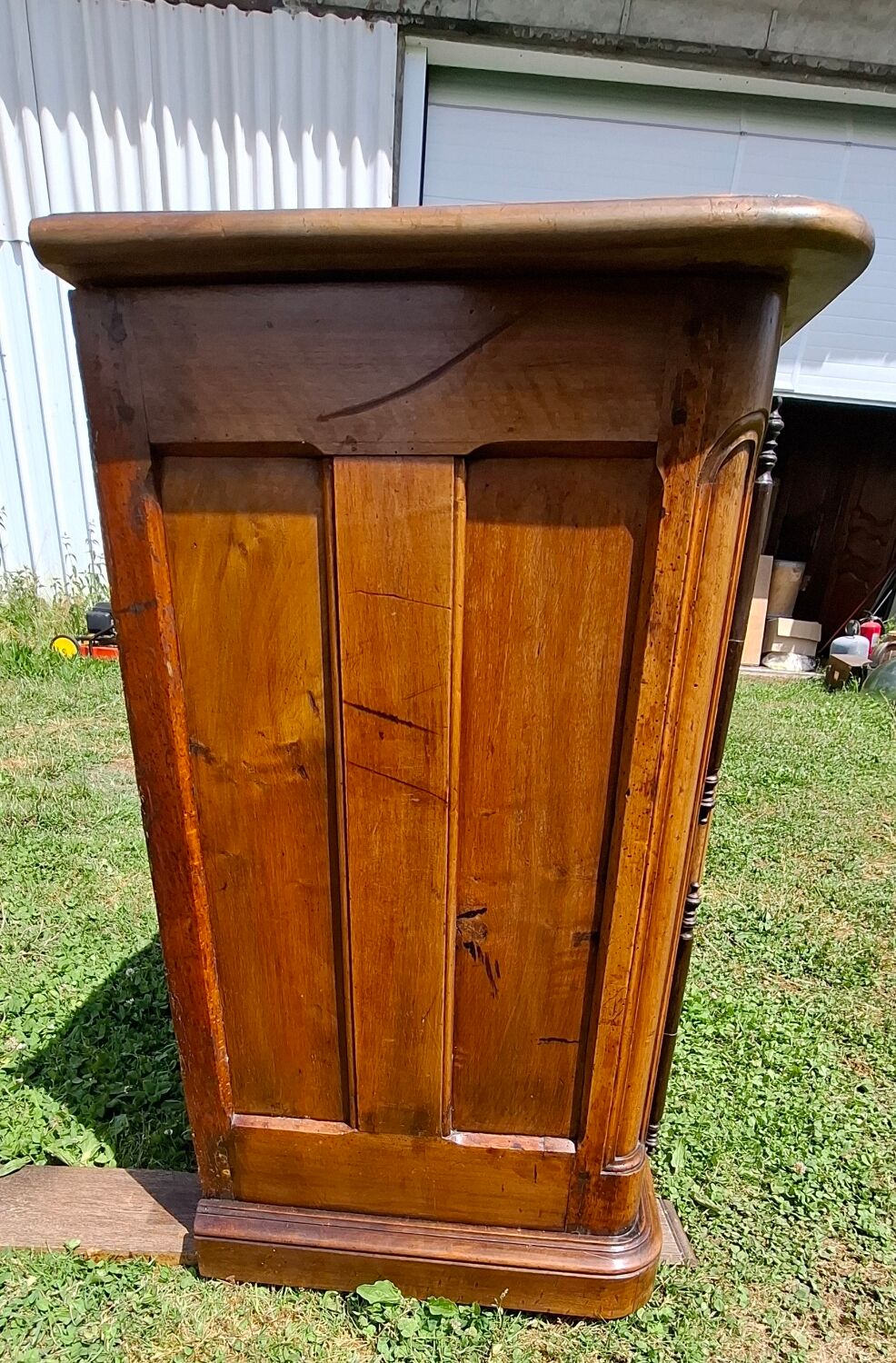 Louis XV 3-door walnut sideboard on plinths