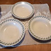 Lot de 3 assiettes creuses anciennes Terre de fer Choisy Le Roi