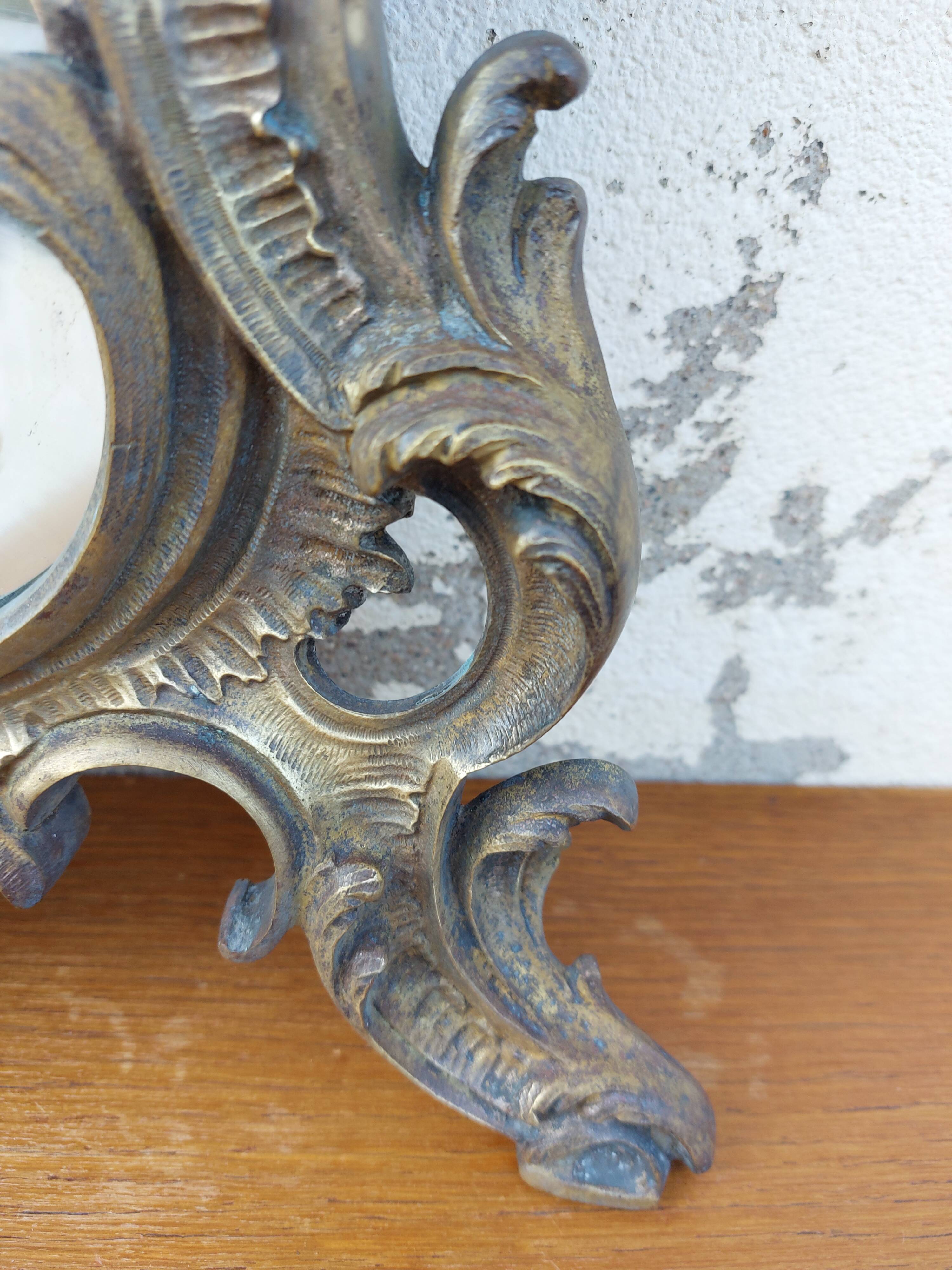Miroir biseauté en bronze Louis XV 19ème