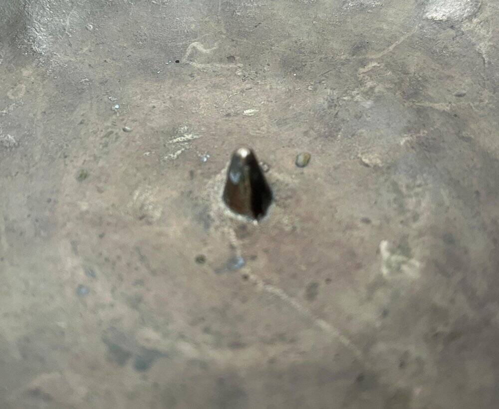 Brutalist bronze candlestick from the mid-century, 1960s.