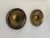 Vintage "disc" wall sconces, patinated brass, Italy 1970.