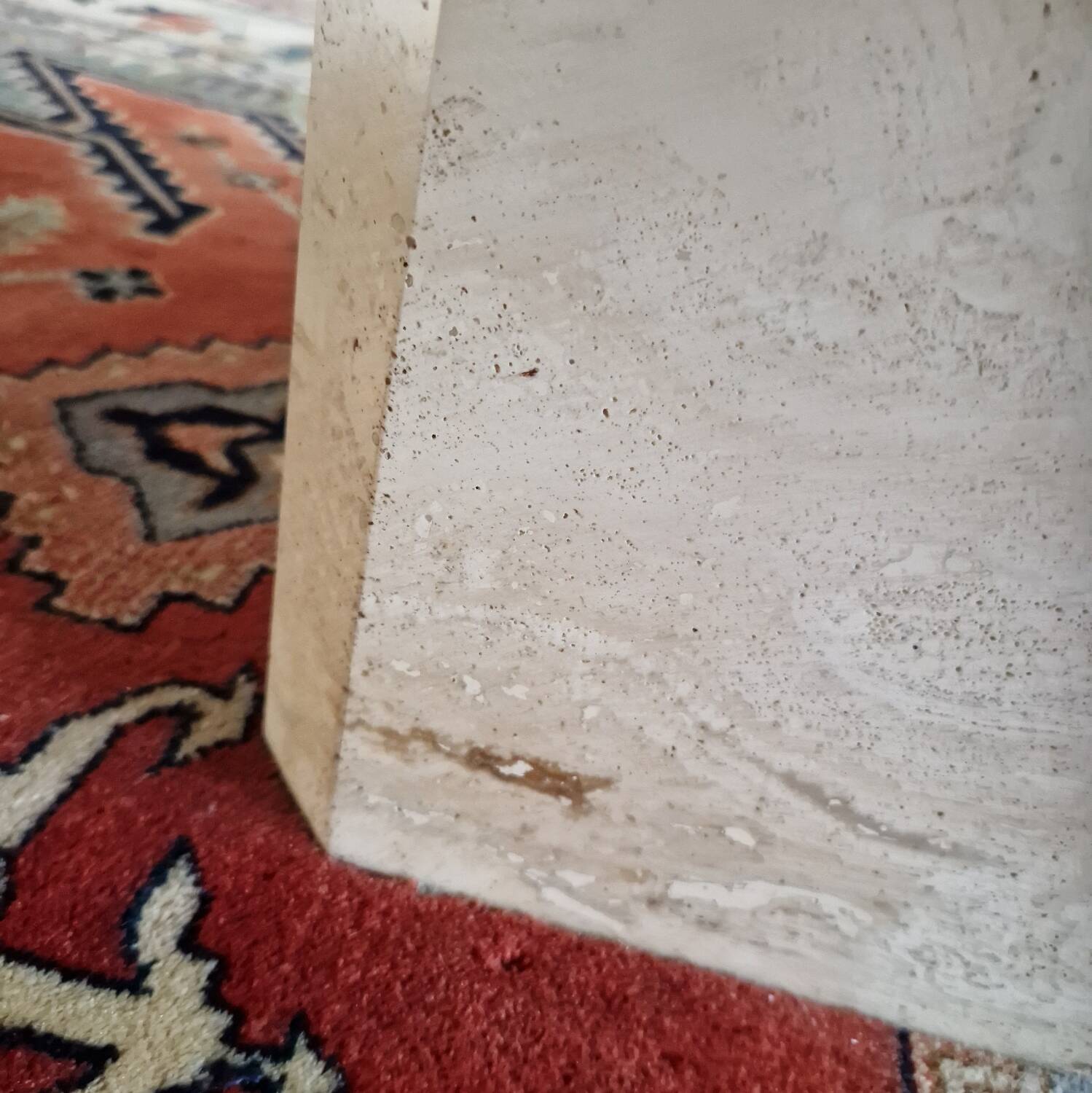 Travertine coffee table