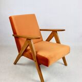 Vintage armchair VAR B-310 orange velvet fabric - 2 pieces available
