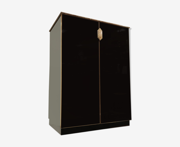 Bar en verre noir années 1970