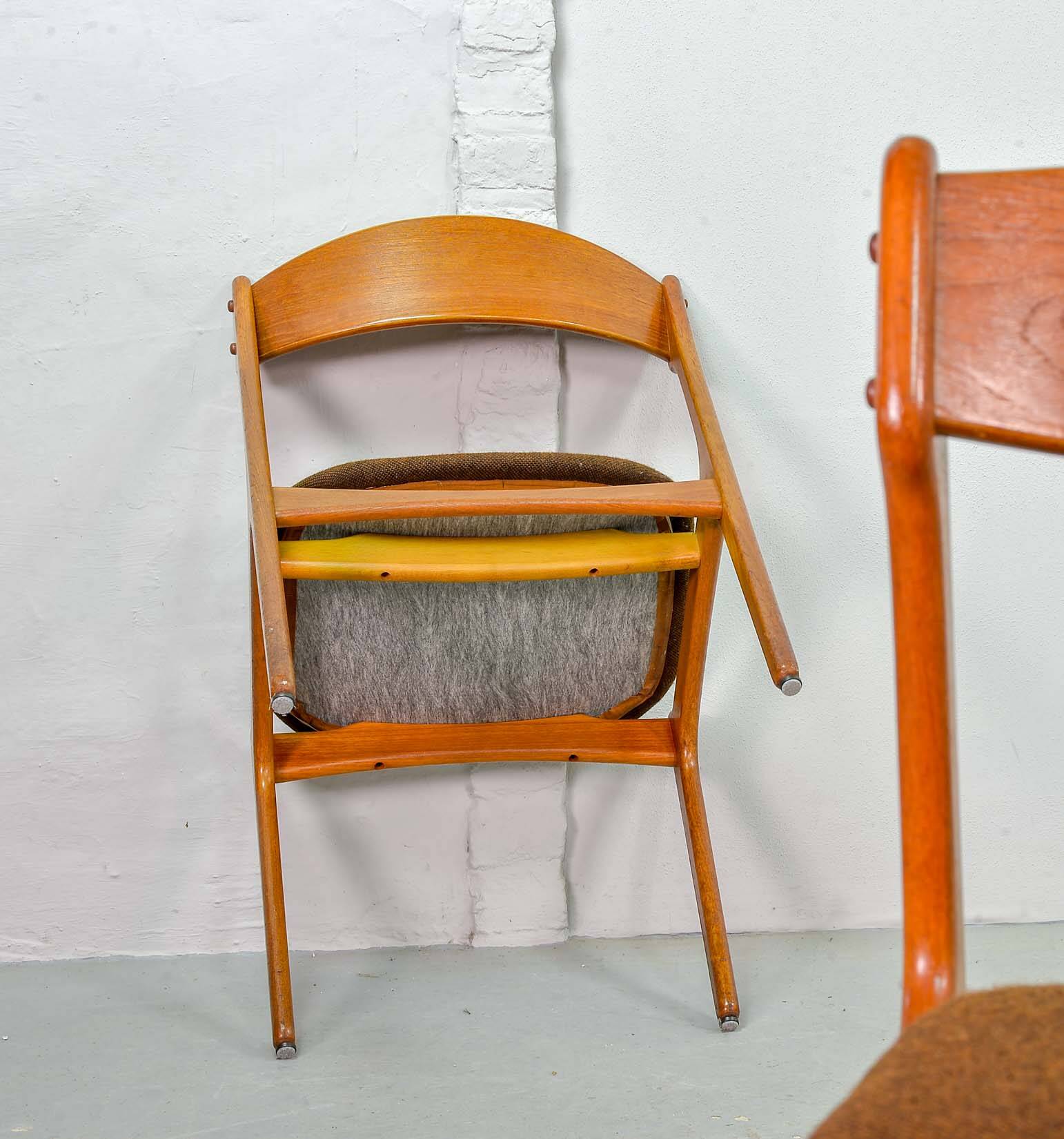 Erik Buch Danish Design Teak Dining Chairs for Oddense Maskinsnedkeri 1960s