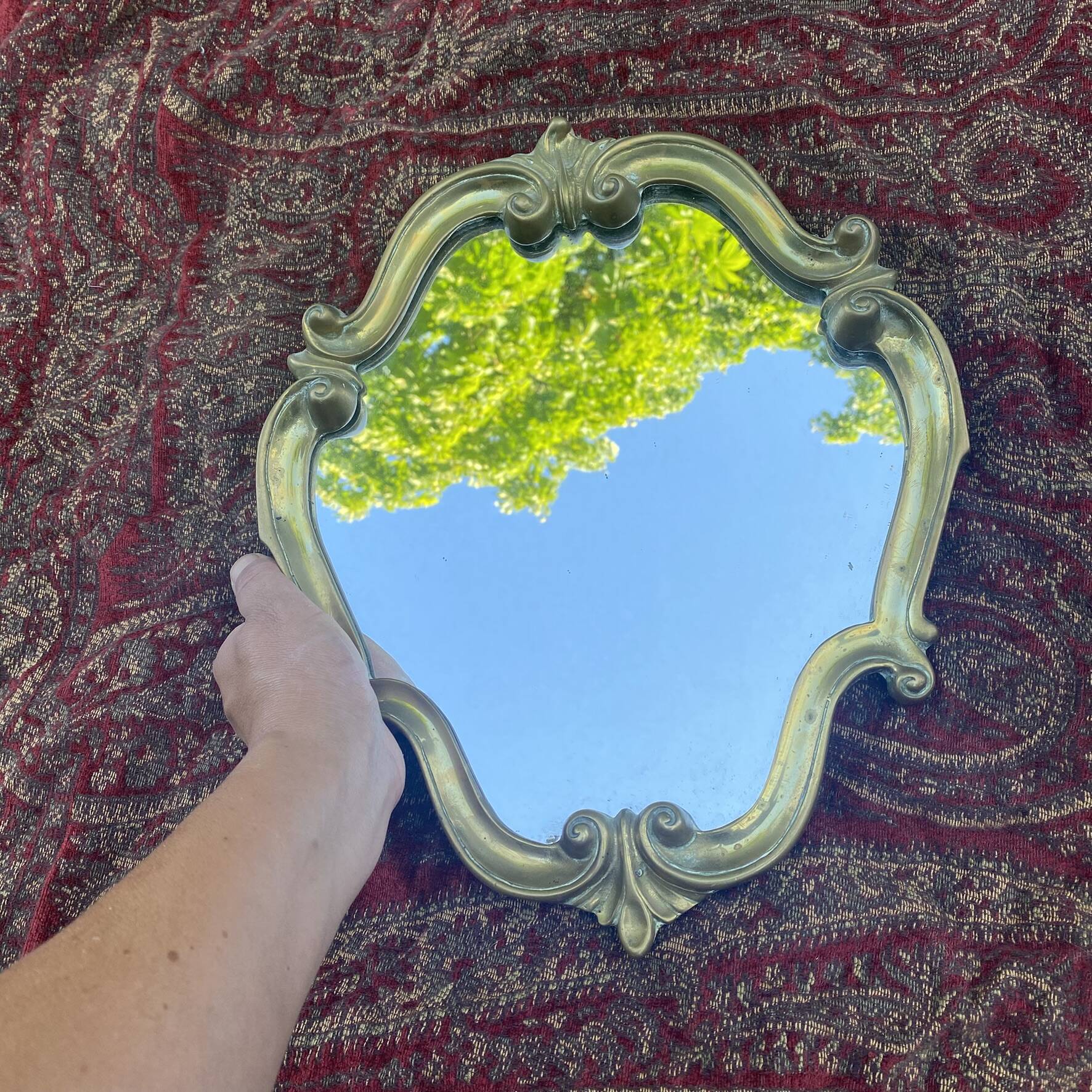Brass mirror 29.5X35.5 cm
