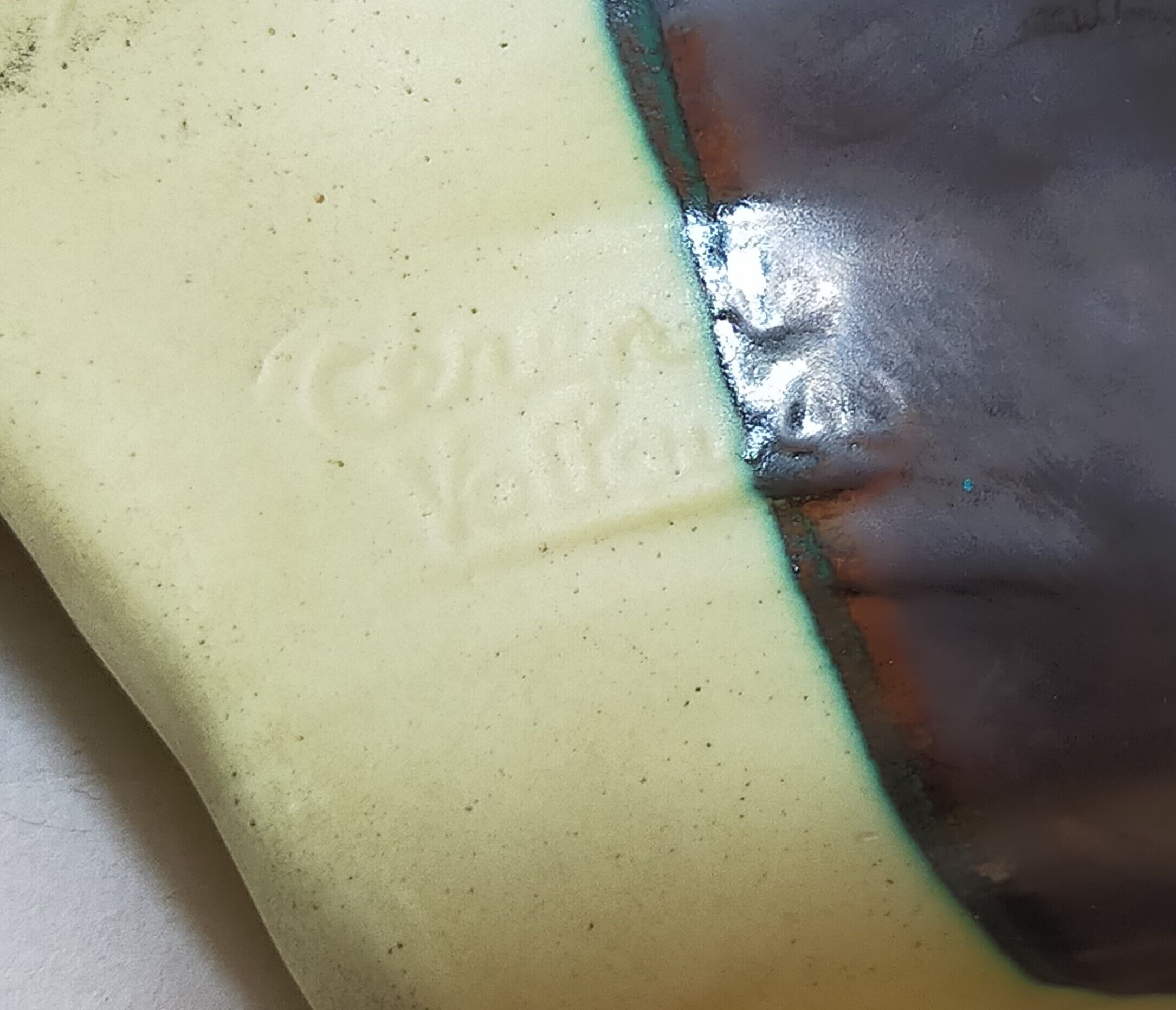 Cut empty-pockets ceramic two-tone atelier cerenne in vallauris 50s