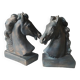 Pair of Horse Bookends with Flaming Manes. Ceramic.