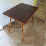 Wooden, bamboo and rattan game table, 1960s