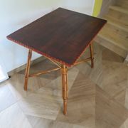 Wooden, bamboo and rattan game table, 1960s