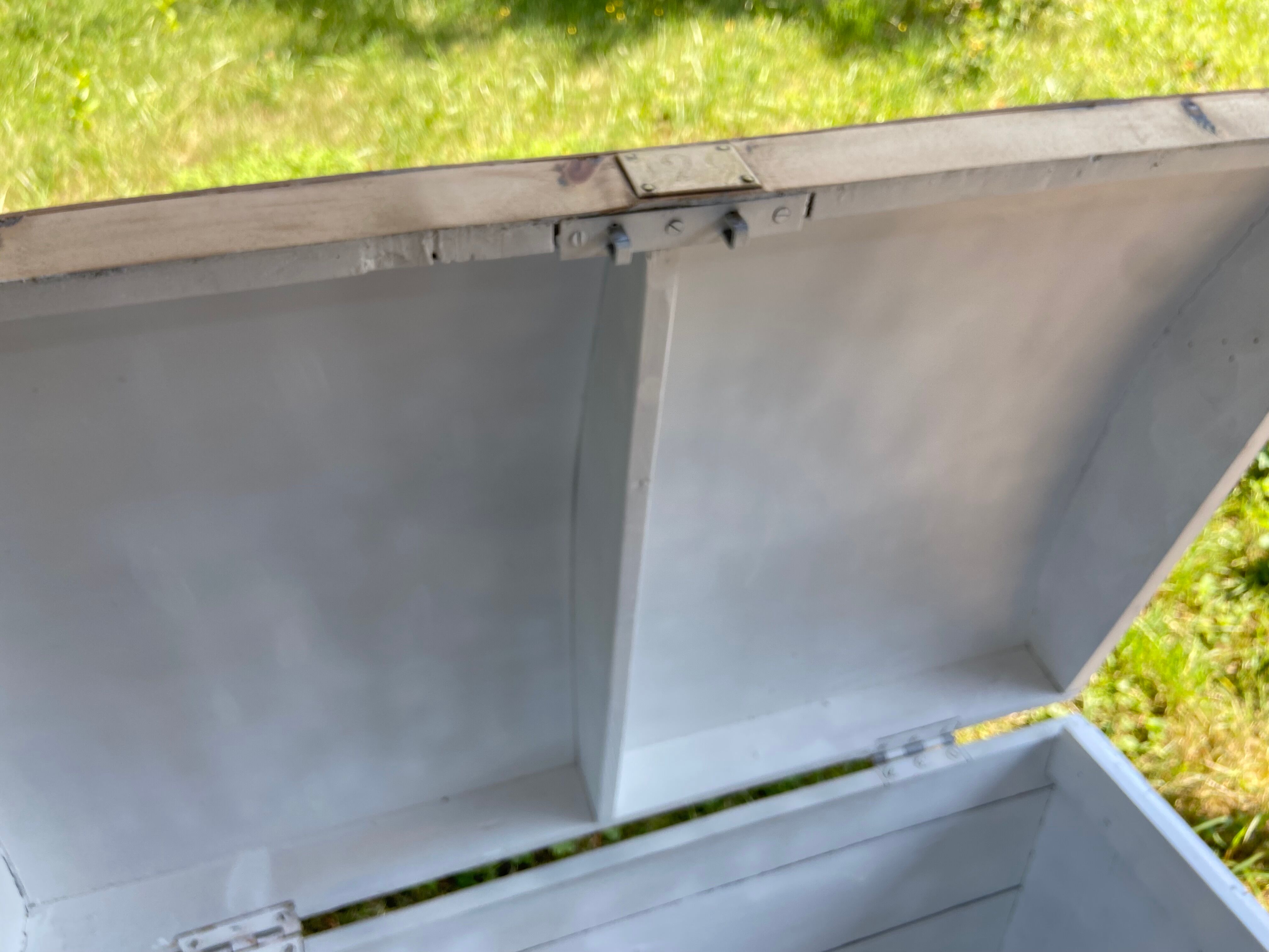 Raw wooden chest with a secret drawer