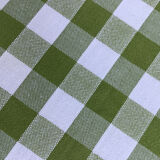 Vintage tablecloth Scottish style green white