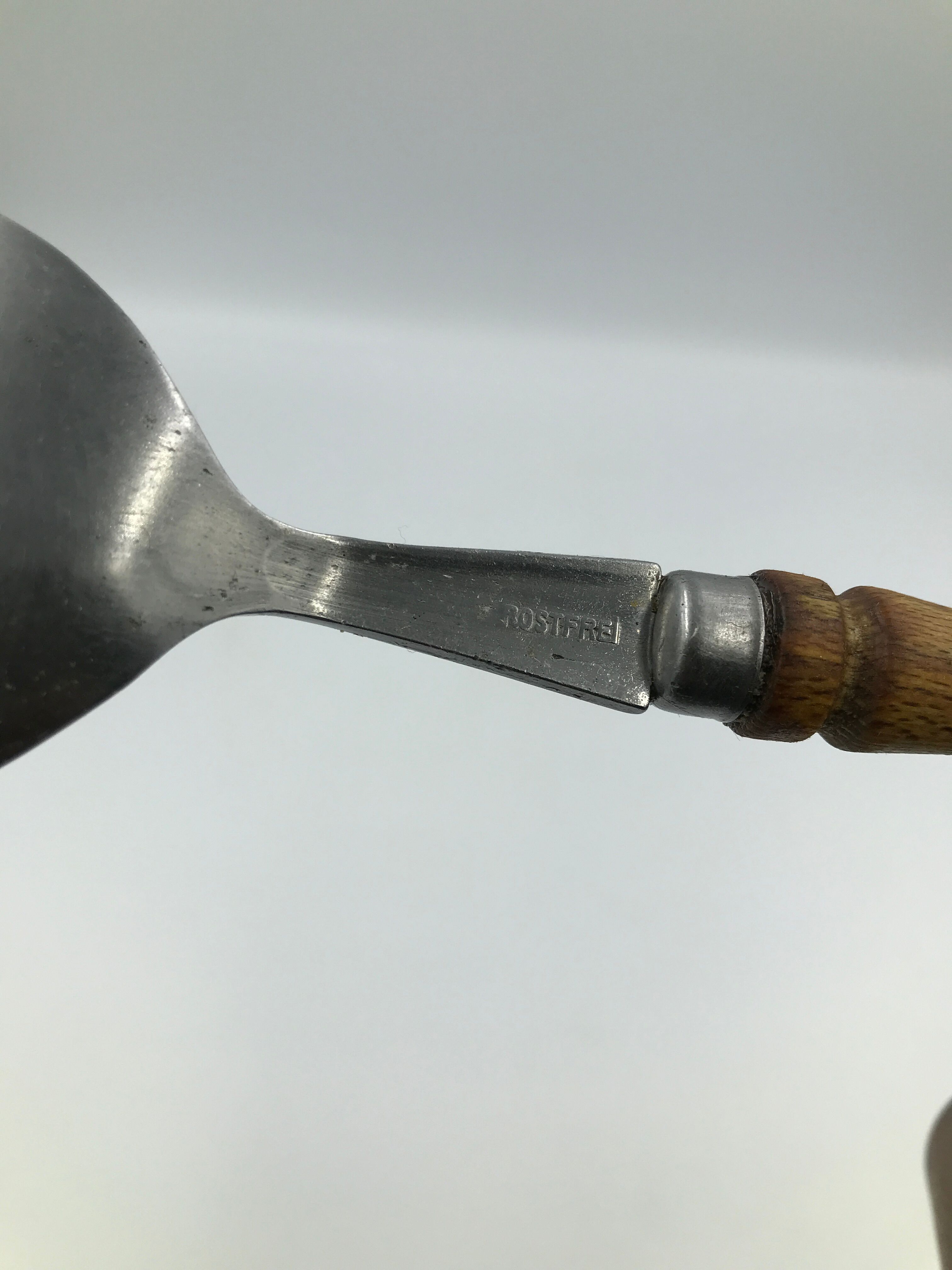 Old vintage wooden salad cutlery