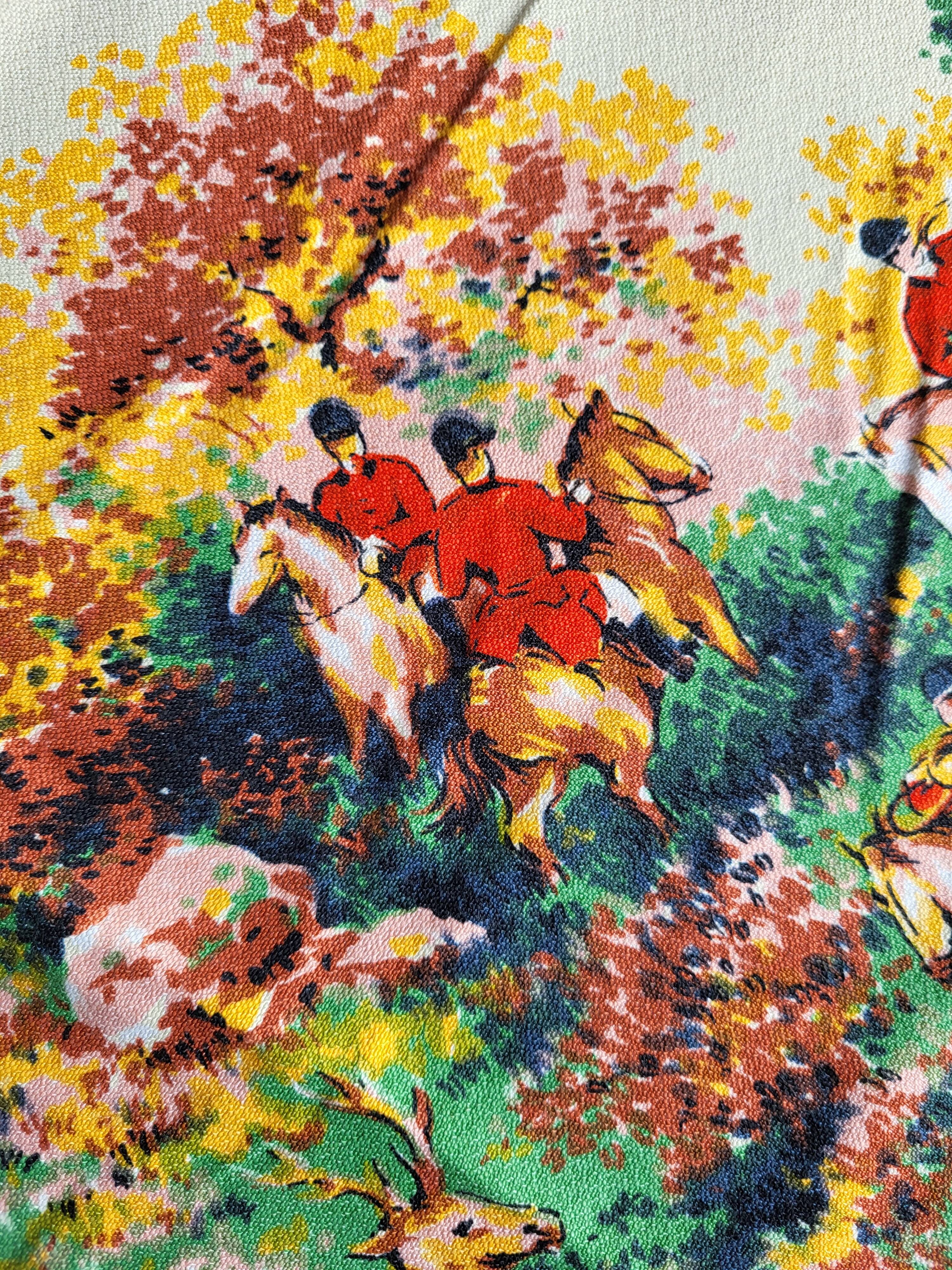 Vintage hunting tablecloth 145x125