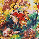 Vintage hunting tablecloth 145x125