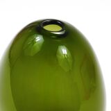 Art glass vase Saippuakupla green soap by Kaj Franck, Nuutajärvi Finland.
