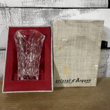 Crystal d’arques chiseled hexagonal vase
