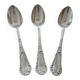 Christofle - 3 silver-plated table spoons - Chrysanthemum model