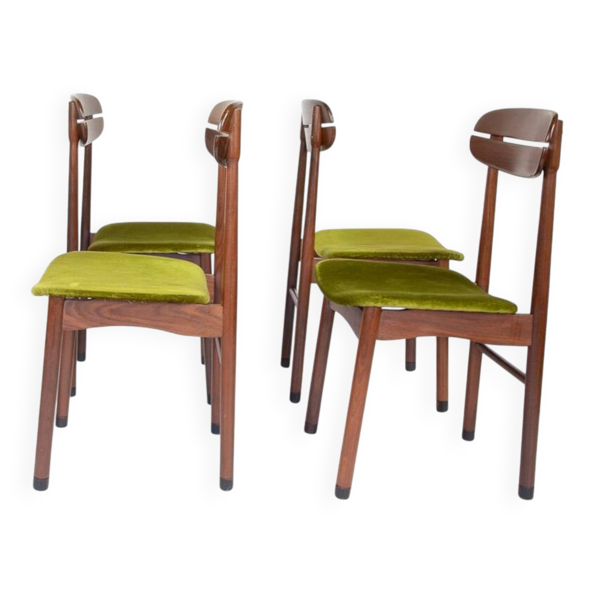 Green velvet dining chairs (set of 6)