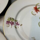 Set of 8 floral porcelain plates from the late 19th century.