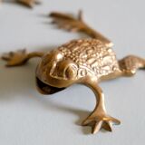 Frog brass paperweight, vintage