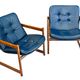 A pair of Bauchaus armchairs by Fredrik Kayser for Vatne Møbler, Norway, 1960s.
