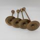 Series of 4 Scandinavian brass candle holders