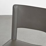 Set of four leather chairs for Cidue, circa 1970