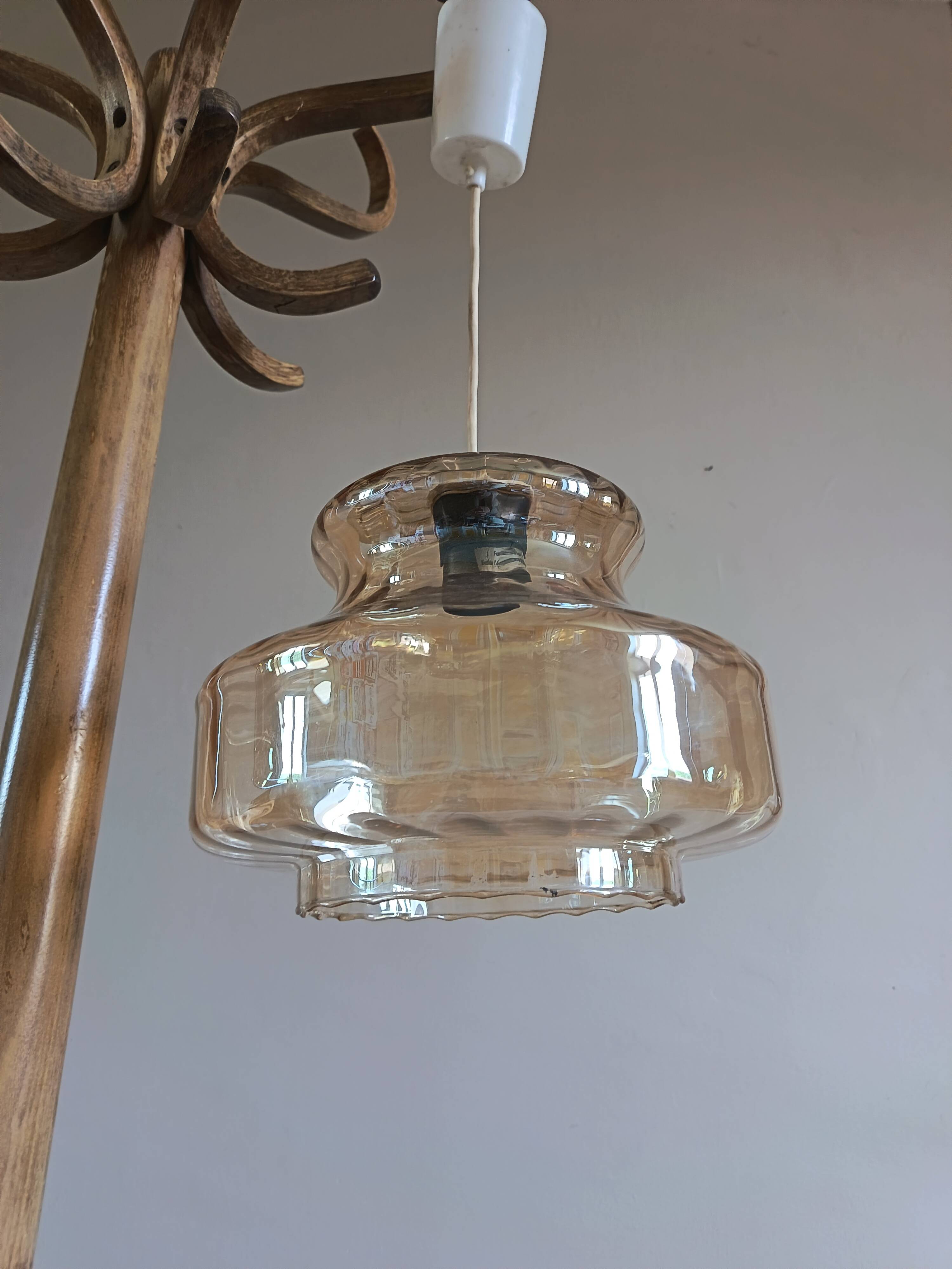 Suspension en verre années 70